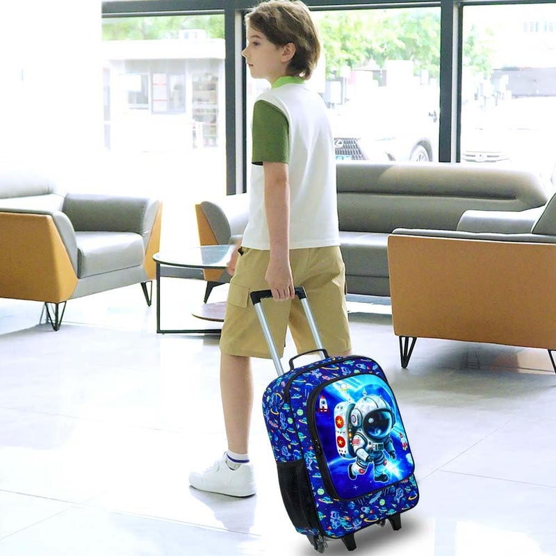 UFNDC Kids Suitcase for Boys, Astronauts Rolling Luggage with Wheels，Travel Carry on for Children Toddler Elementary - Image 2